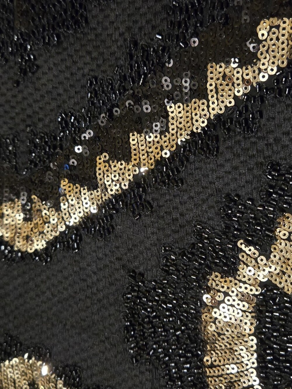 New! Forever 21 Sequin Mini Skirt Gold & Black Size Small Lined Zip Side - Picture 2 of 11